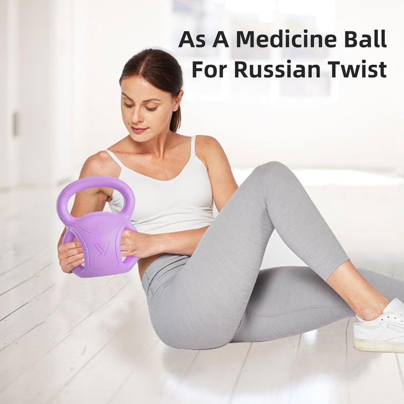 RUNWE 3 Handle Kettlebells Weight - Weight for Women Options 5, 10, 15 and 20 LB for Russian Twists AB Exercise, Weightlifting and Core Fitness Exercise Home Gym [Single in Sold] - Image 2